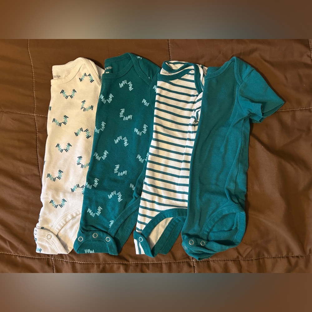 12-18 month four piece baby boy bodysuit set short sleeve